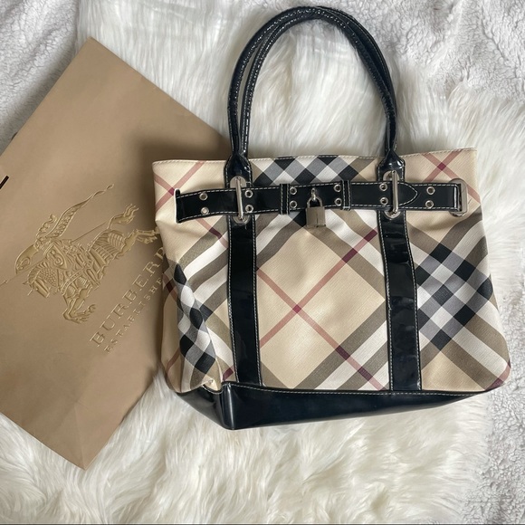 Burberry Handbags - Patent Leather Burberry Tote